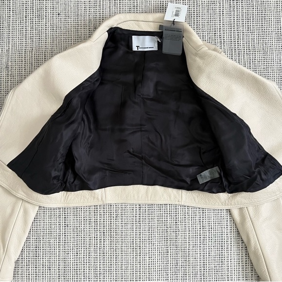 Alexander Wang Pebbled Leather Moto Jacket in Ecru - Picture 9 of 11